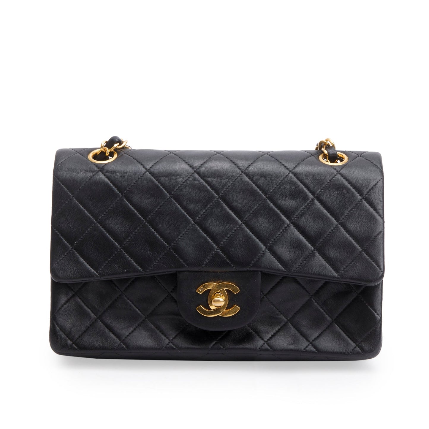 Chanel Classic Double Flap Lambskin Black Travel Bag 10