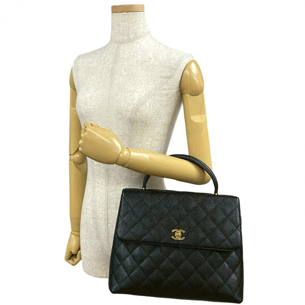 Chanel Matt caviar skin COCO Mark Matrasse Black Handbag 2