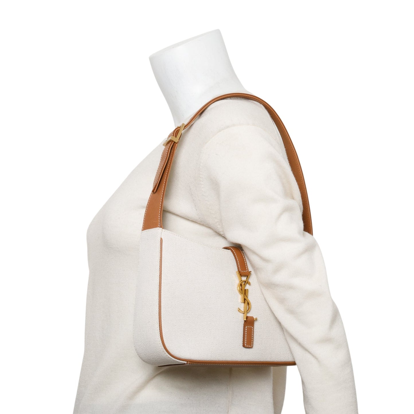 YSL Saint Laurent And Le Bag Leather Canvas Travel Bag