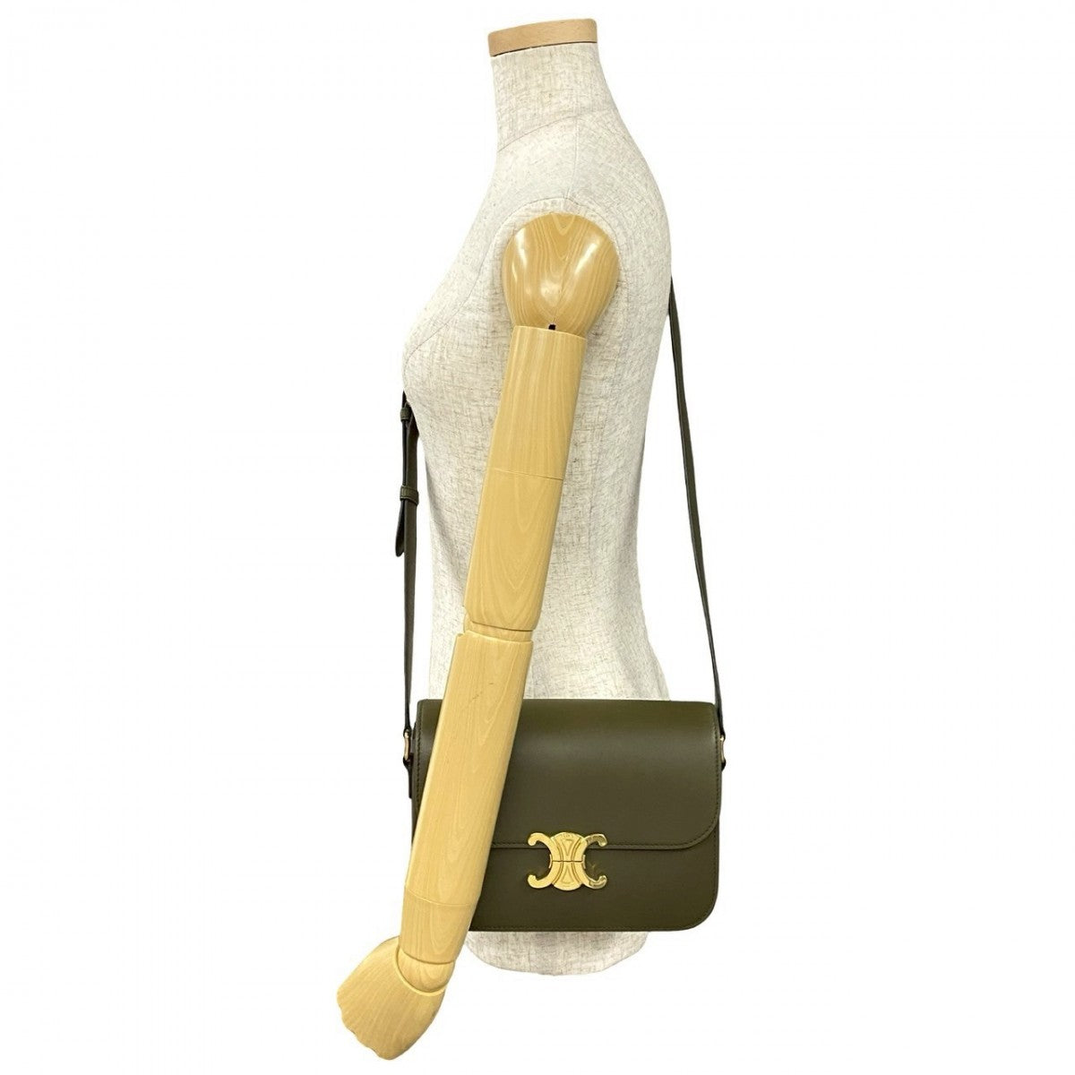 Shoulder Bag Khaki Classic Triomphe Women Leather