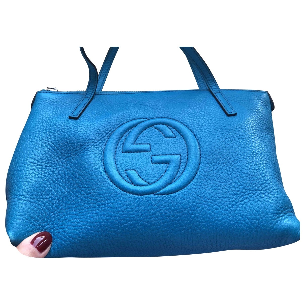 Gucci soho turquoise leather handbag