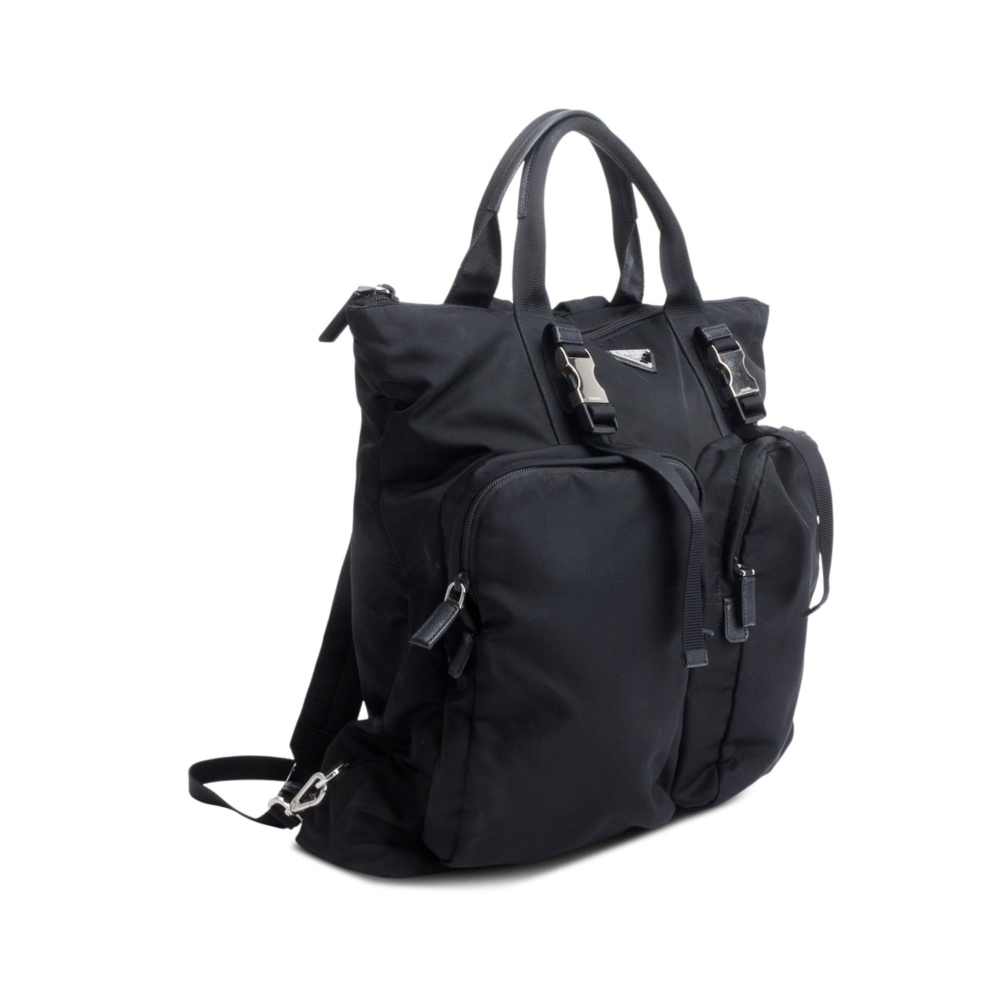 Prada Re And Saffiano Montagna Tote Backpack Handbag Leather Nylon Tote Bag