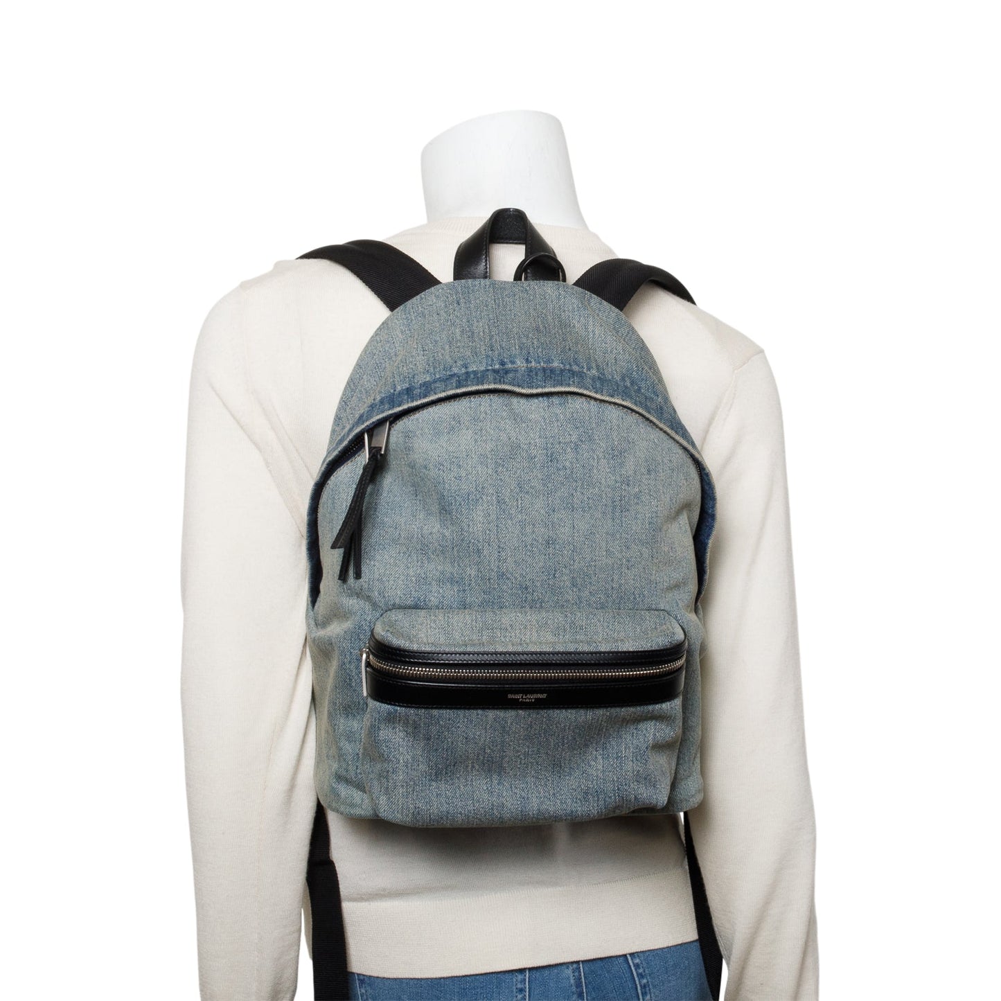 YSL Saint Laurent City Backpack Denim Blue