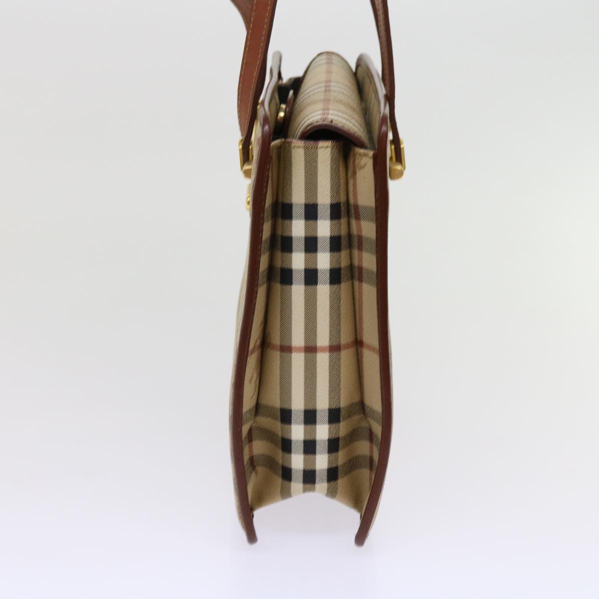 Burberry Luxury ss Nova Check Shoulder Bag Pvc Auth Leather Beige Beige Auth 63316