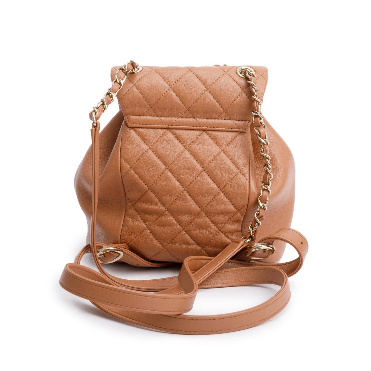 Chanel Quilted Duma Drawstring Backpack Lambskin Beige Jewelry
