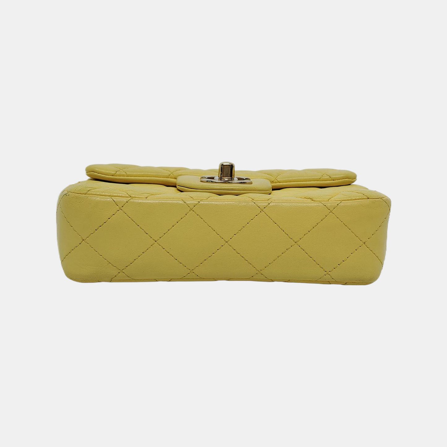 Chanel Classic Flap Super Yellow Lambskin Hardware Gold Mini Bag