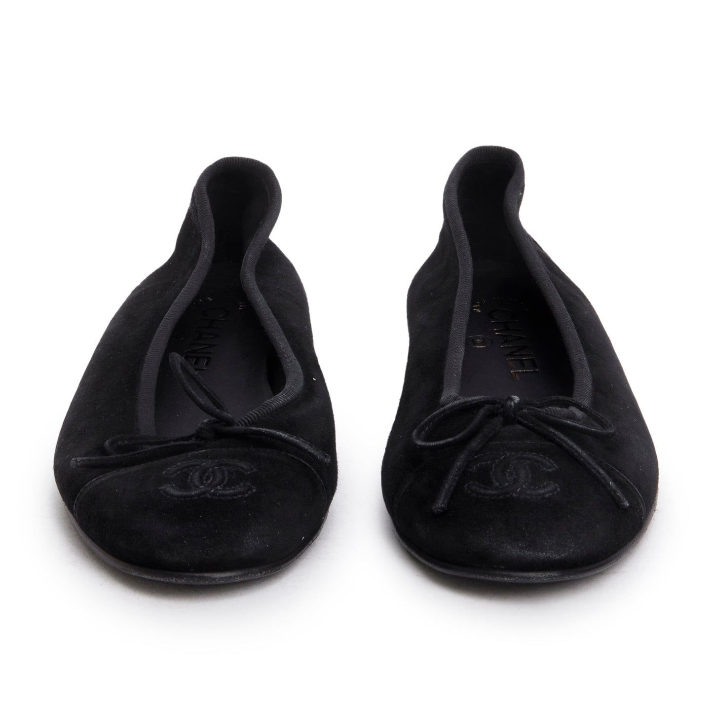 Louis Vuitton Chanel Velvet Interlocking CC Logo Black Shoes