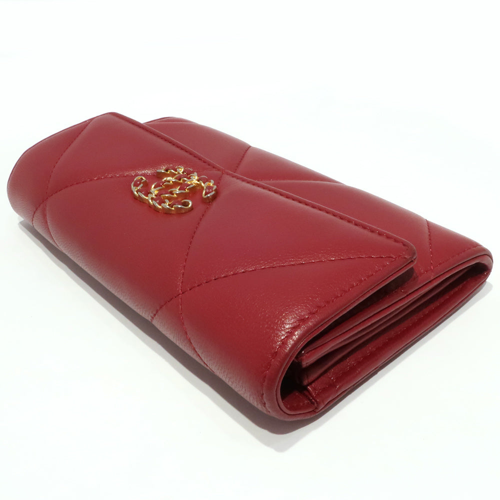 Chanel Matrasse Long Wallet Wine Red Bordeaux Coco ly G