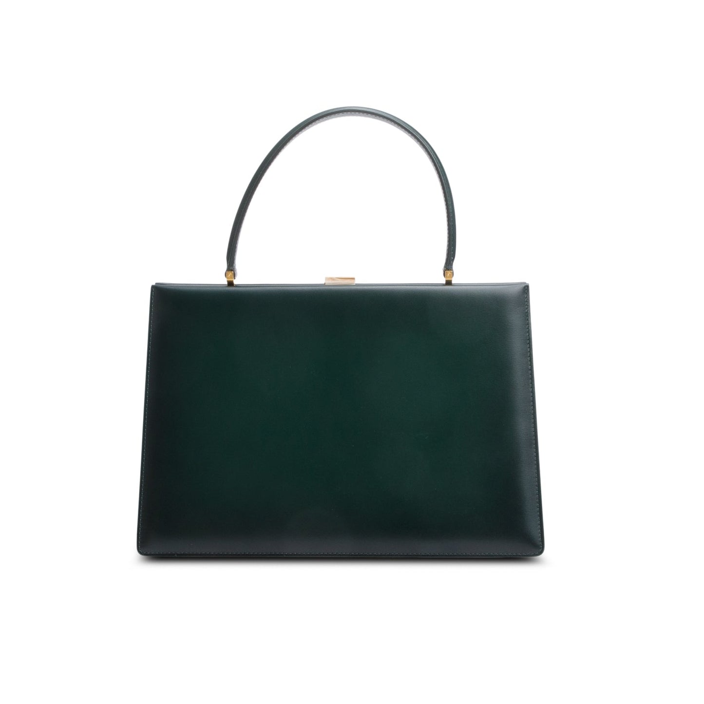 Celine Clasp Bag Leather Green Travel Bag
