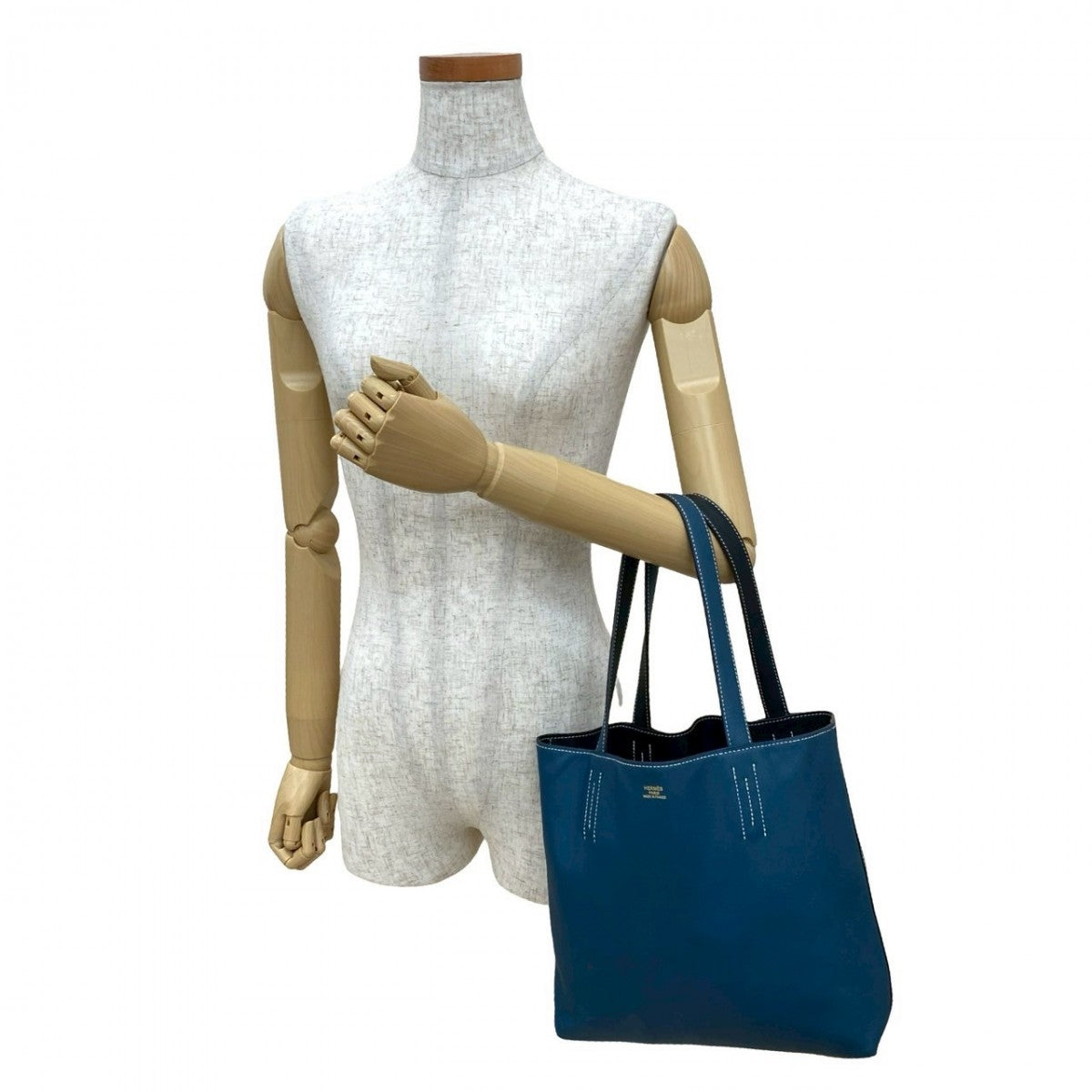 Tote Bag Doble Sense Leather Blue