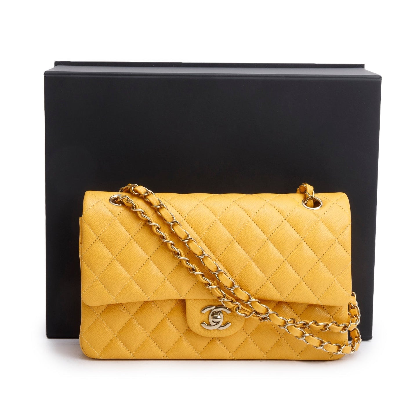 Chanel Quilted Caviar Classic Double Flap Leather Travel Bag