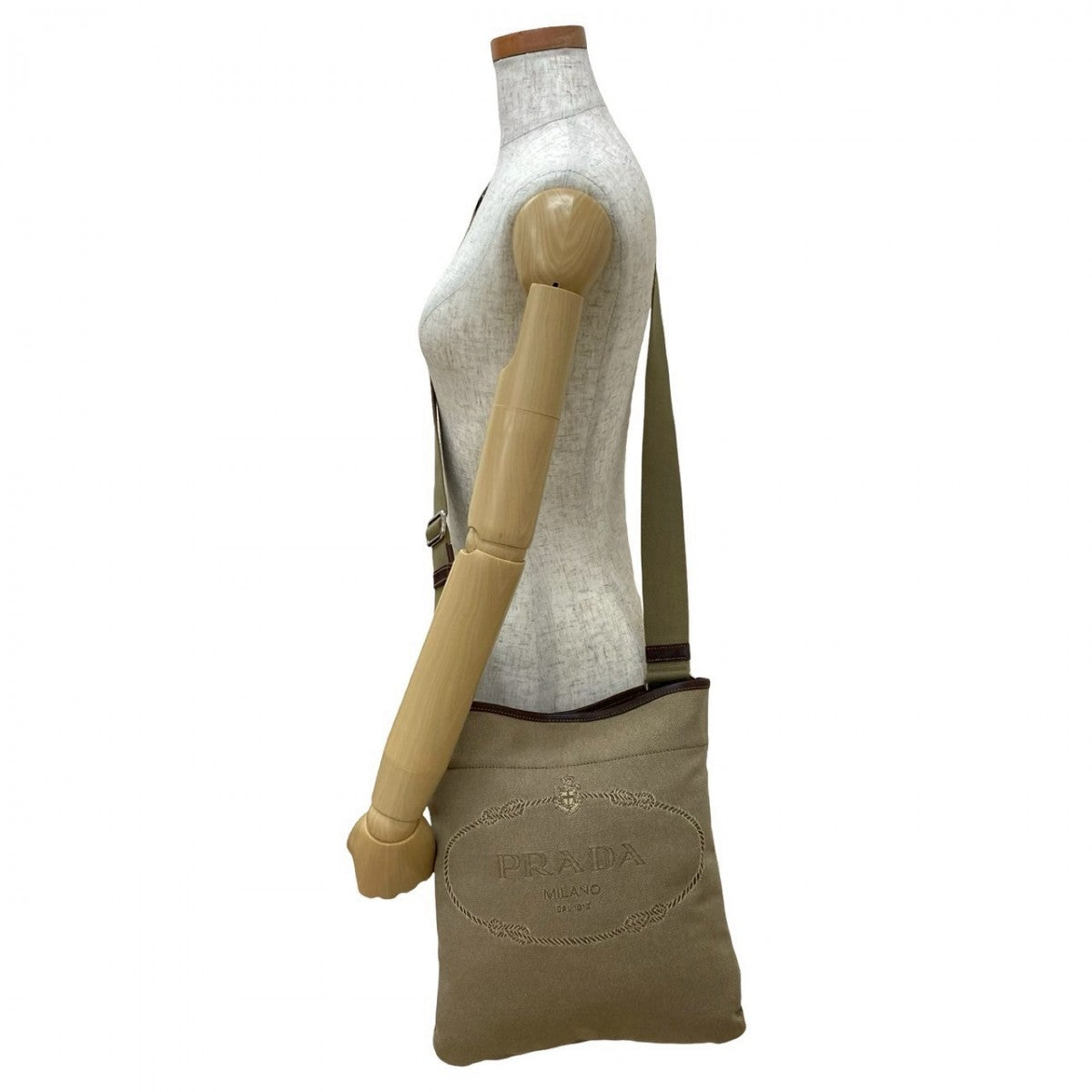 Shoulder Bag Canvas Beige