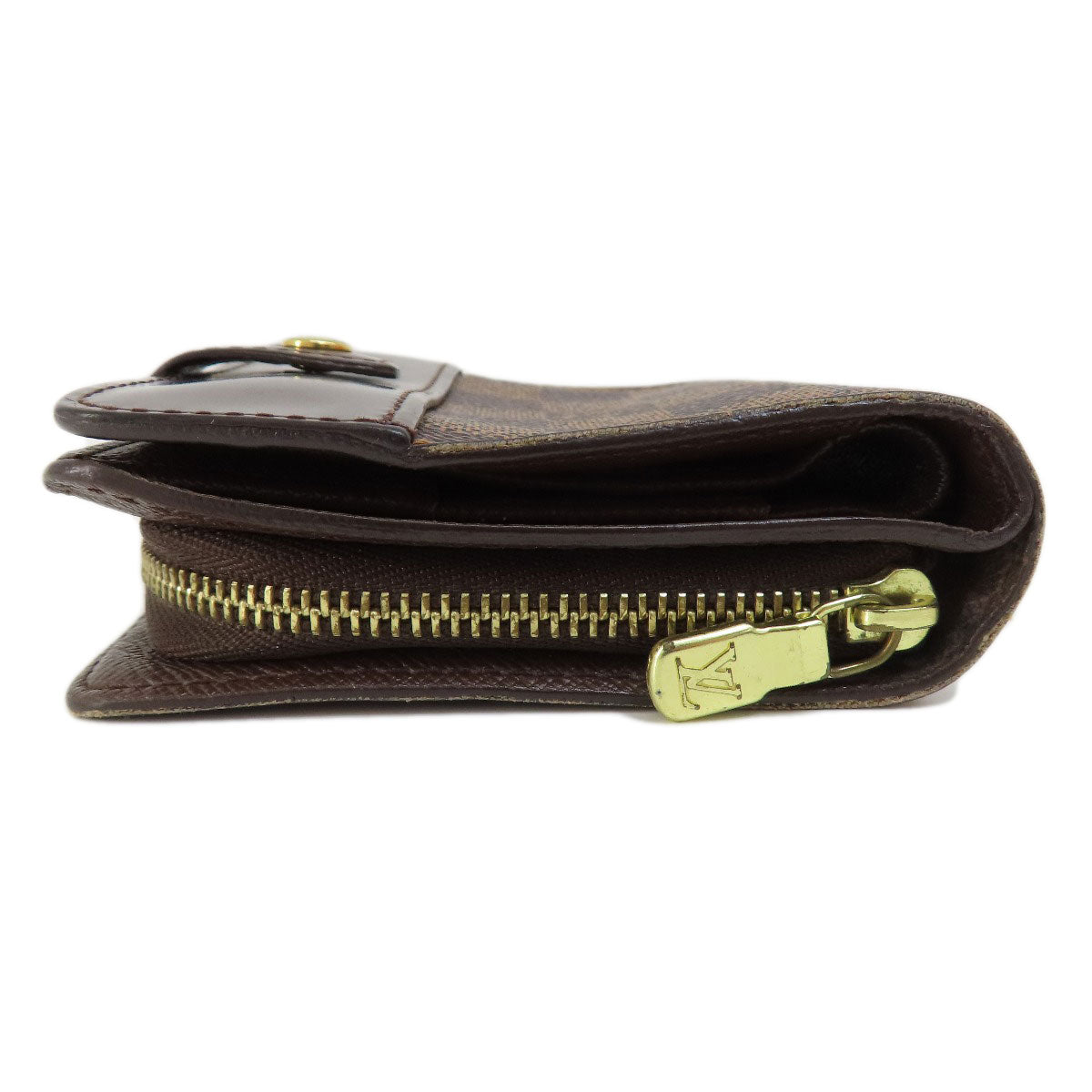 Louis Vuitton Bifold M61668 Damier Compact zip Canvas Brown Wallet Case 3