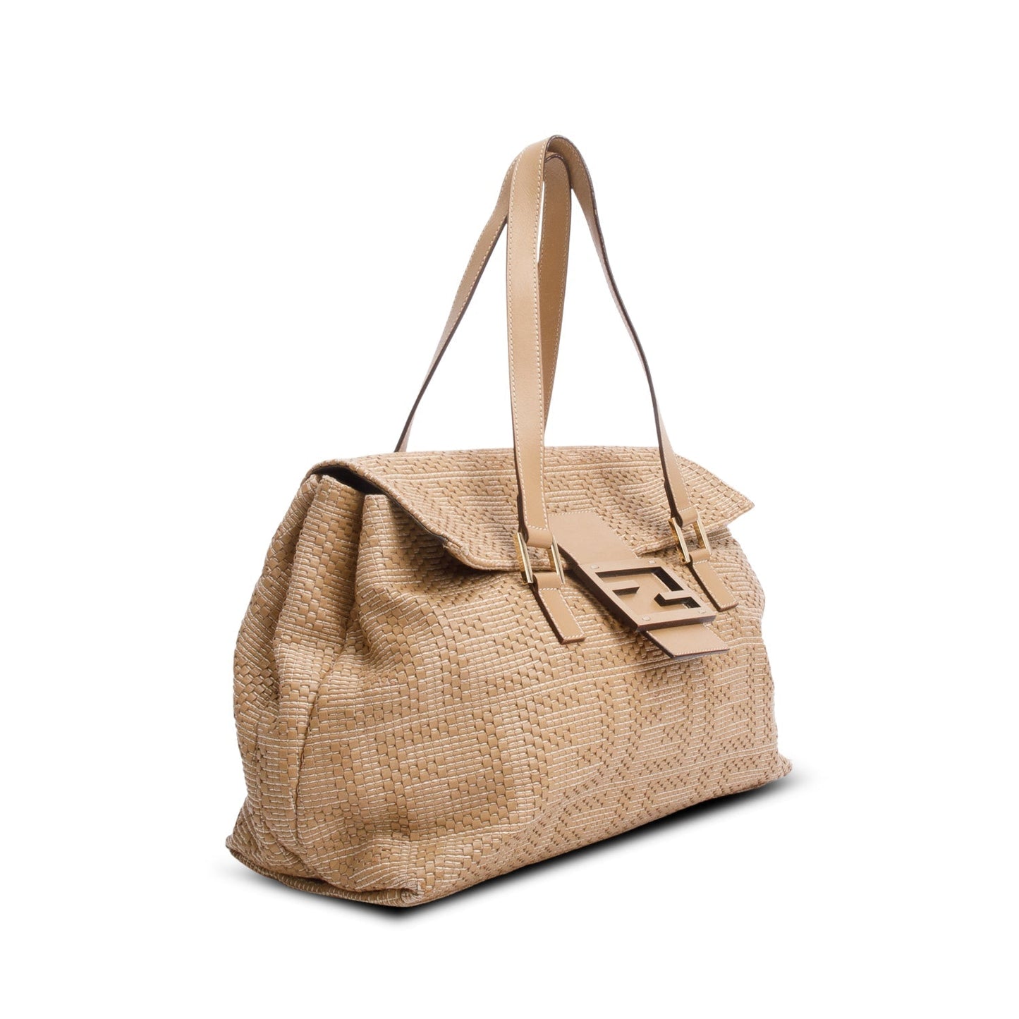 Fendi Large Mama Forever Tote Leather Woven Tote Bag