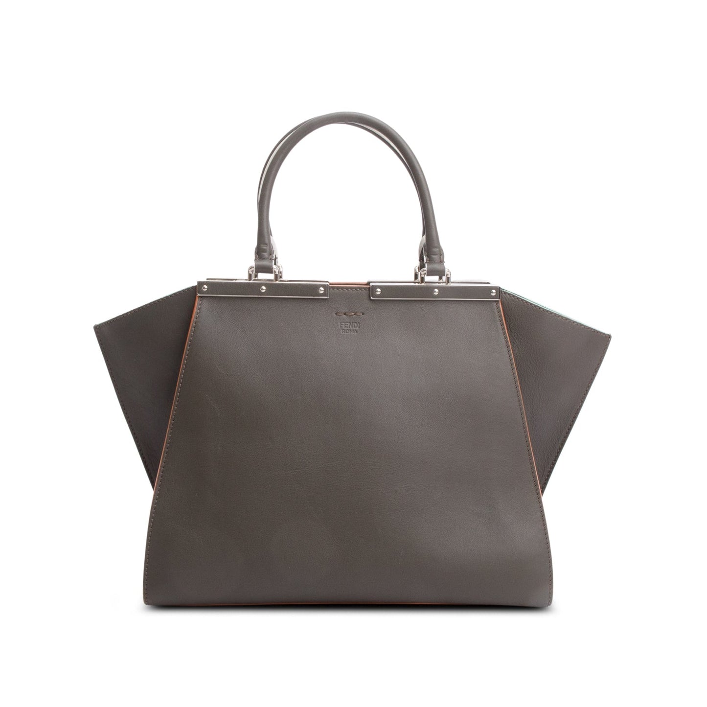 Fendi Grey Vitello Dolce Petite 3Jours Tote Tote Bag