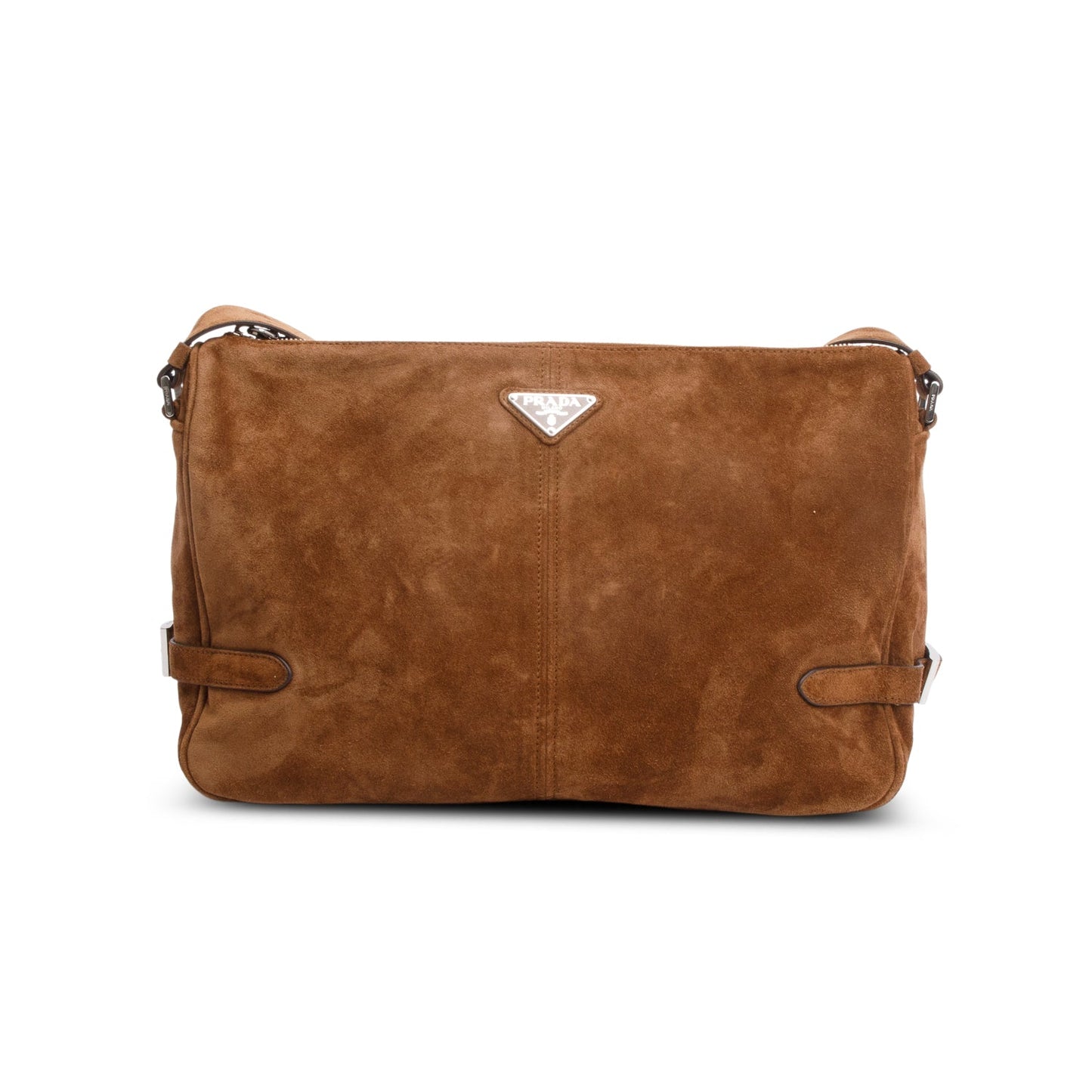 Prada Messenger Bag Suede Brown Travel Bag