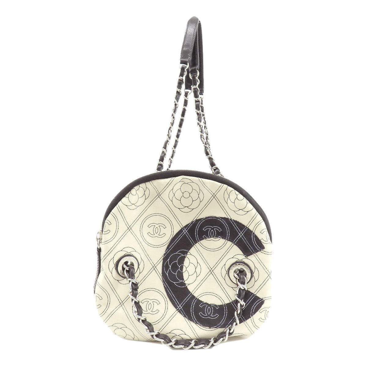 Chanel Boston Duffel Coated COCO Mark Camellia Black Canvas Coated Canvas Apparel