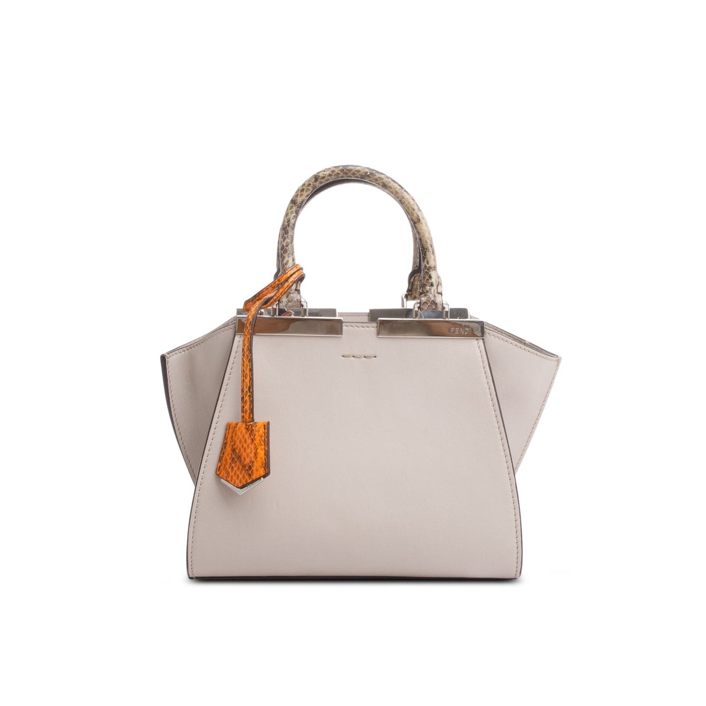 Fendi Grey Vitello Dolce Bi Color Jours Tote Mini Tote Bag