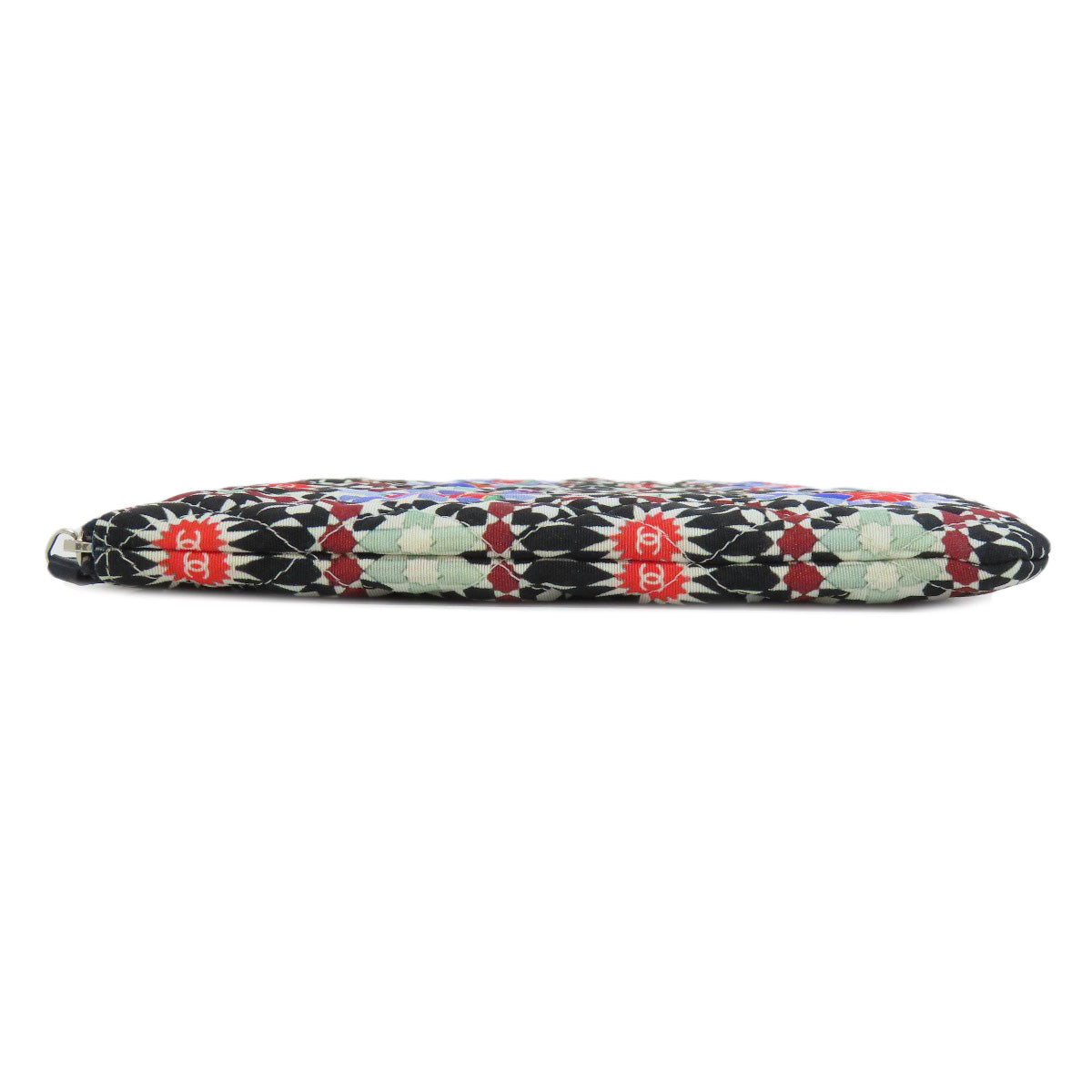 Chanel quilting Matelasse Flower Pattern Black Clutch Bag