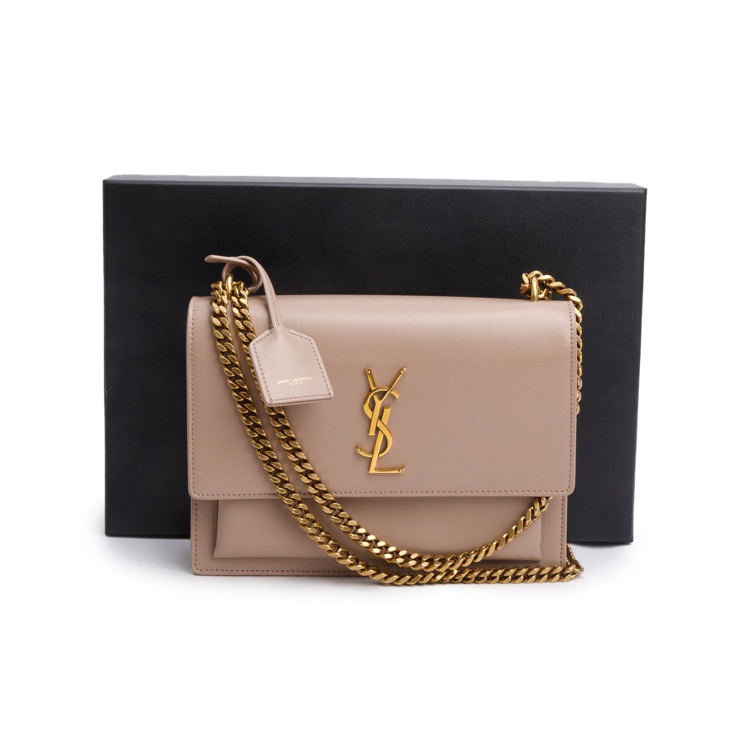YSL Saint Laurent Dark Smooth Sunset Bag Leather Beige Travel Bag