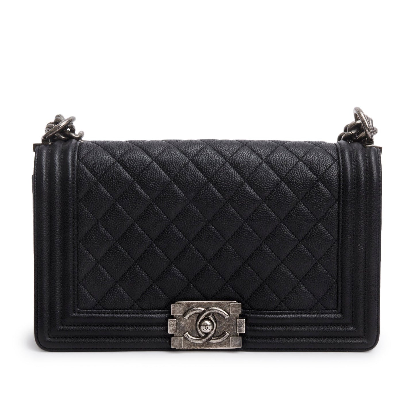 Chanel Caviar Quilted Boy Flap Black Travel Bag