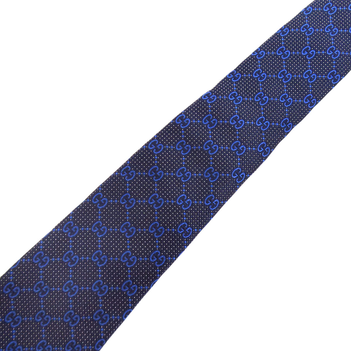 Gucci tie silk GG pattern Navy Handbag
