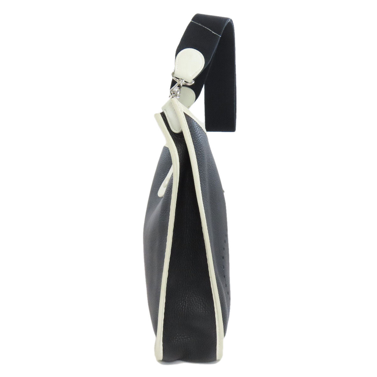 Hermes Shoulder Bag Taurillon Clemence Evelyn Pm Silvermetal Women Black