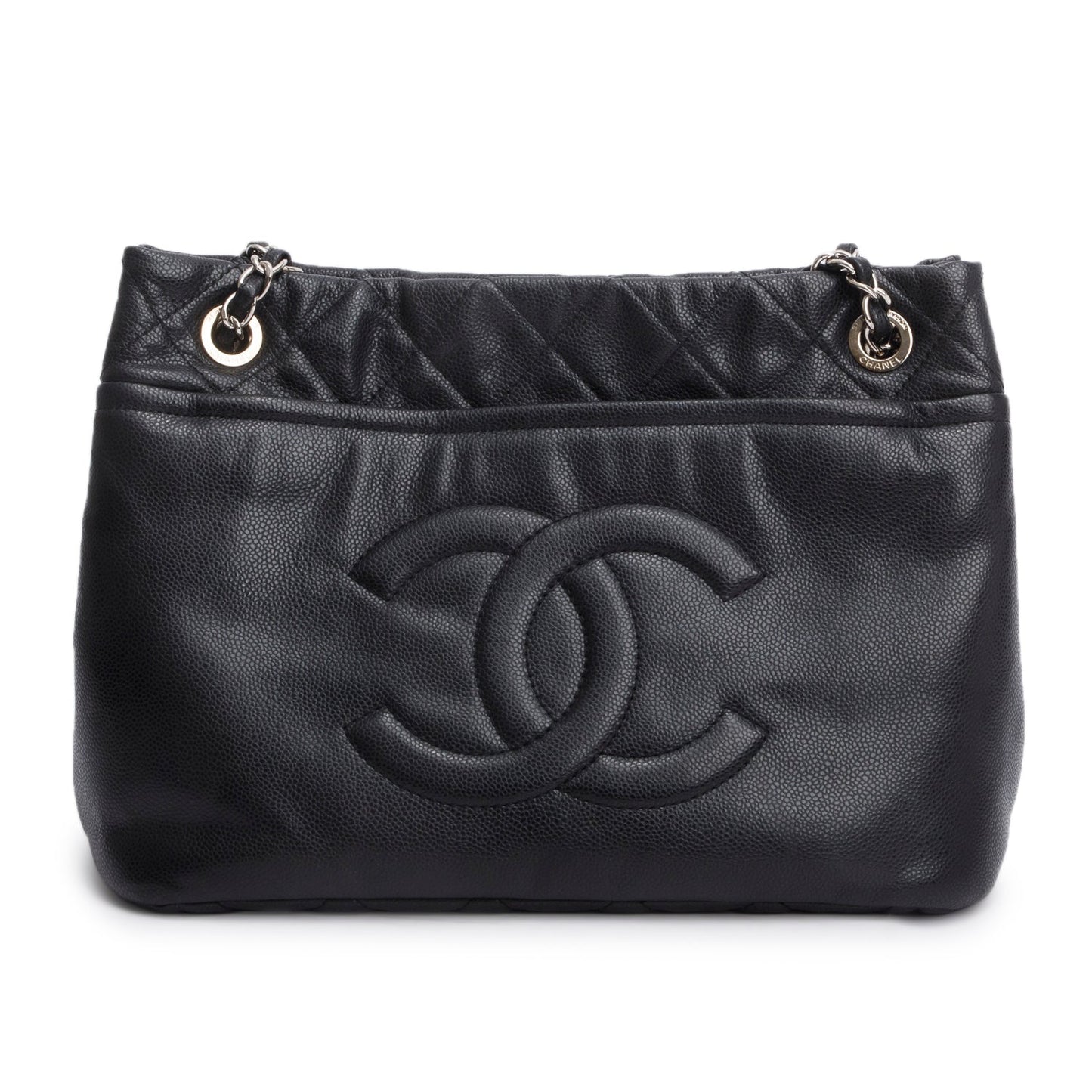 Chanel Caviar Timeless CC Shopping Leather Black Travel Bag
