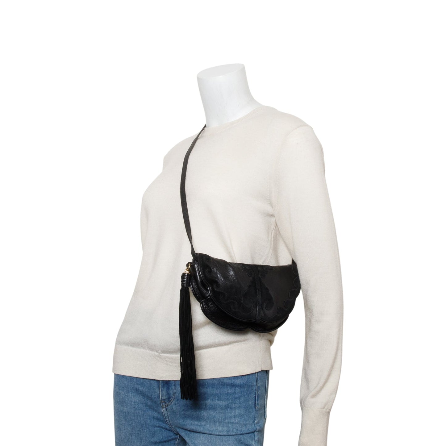 YSL Saint Laurent Rive Gauche Shoulder Bag Leather Suede