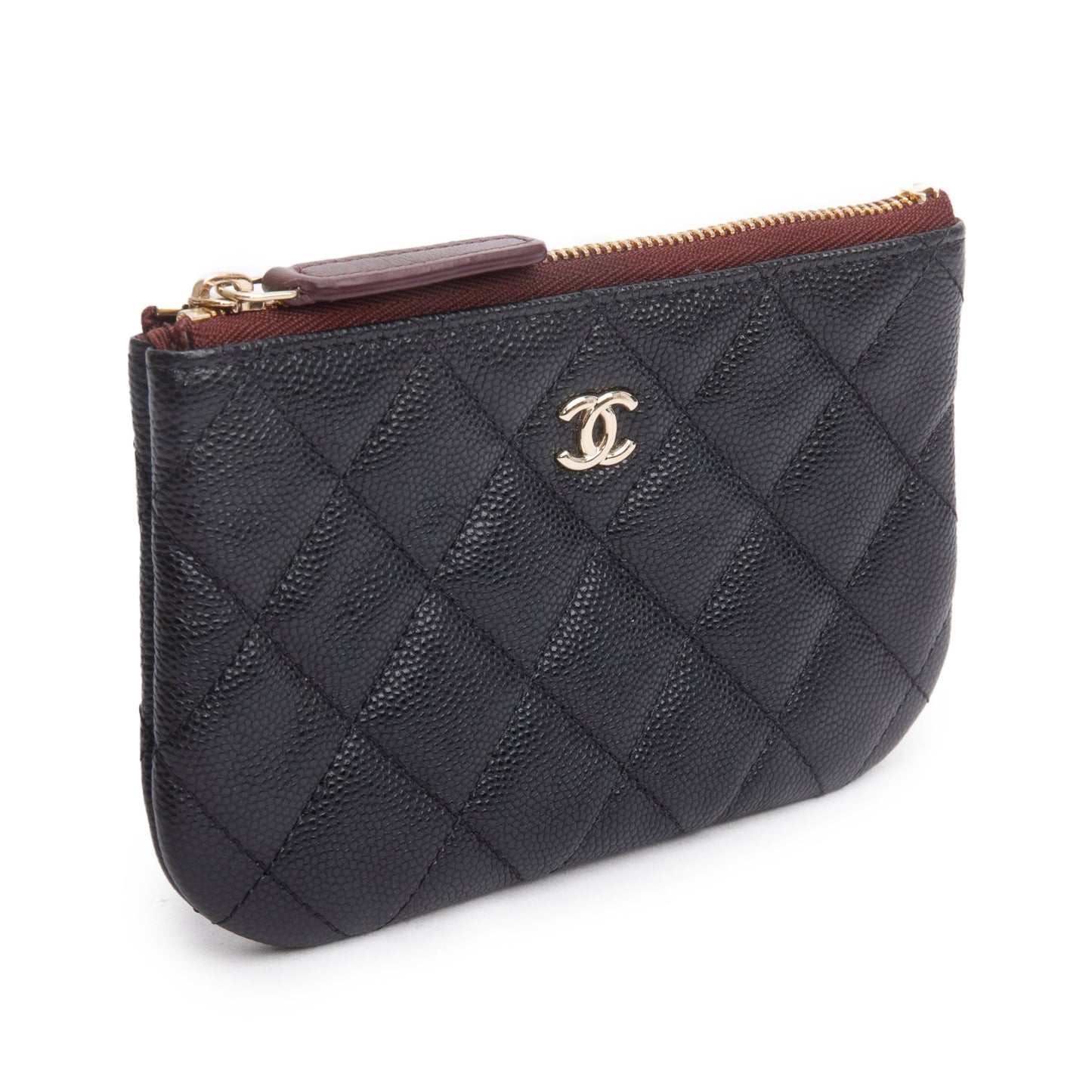 Chanel Quilted Caviar Classic Zipped Leather Black Travel Bag Box Receipt