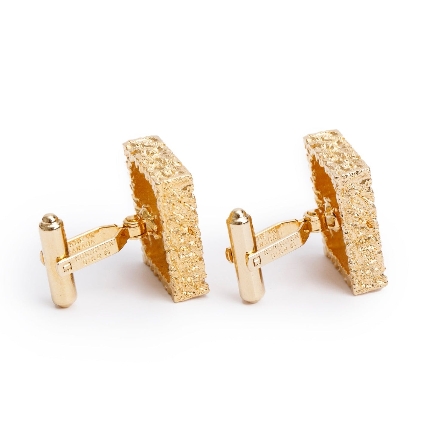 Dior Christian Plated Cufflinks Handbag Gold Travel Bag