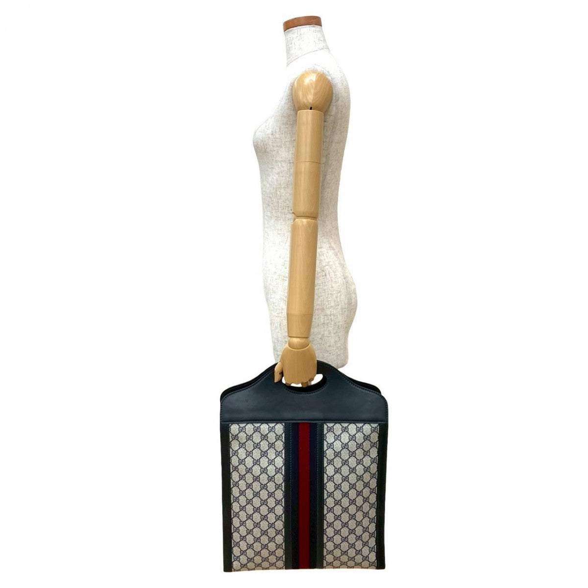 Gucci Sherry line Leather Navy Handbag