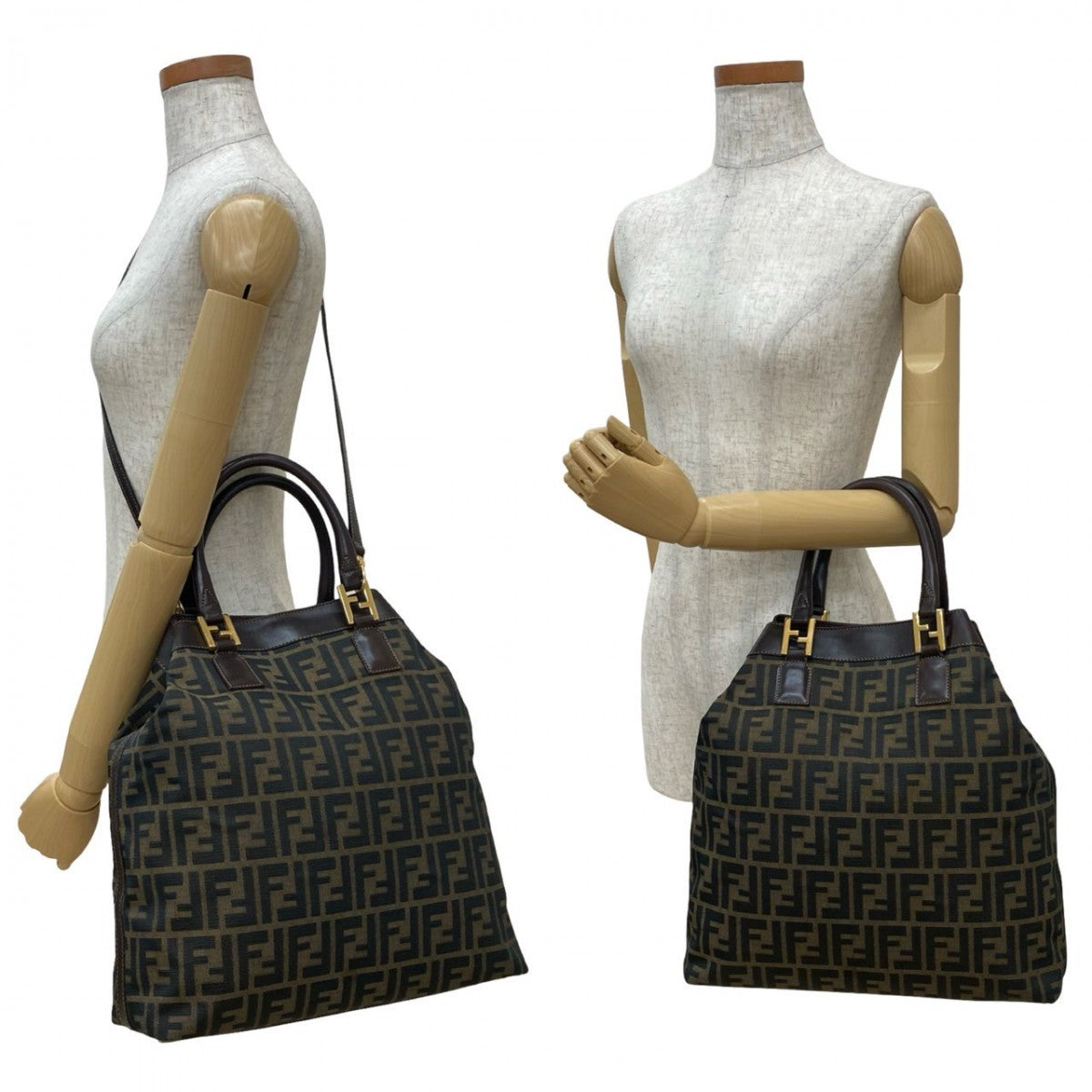 Fendi Shoulder Bag Canvas Brown 664B3758813