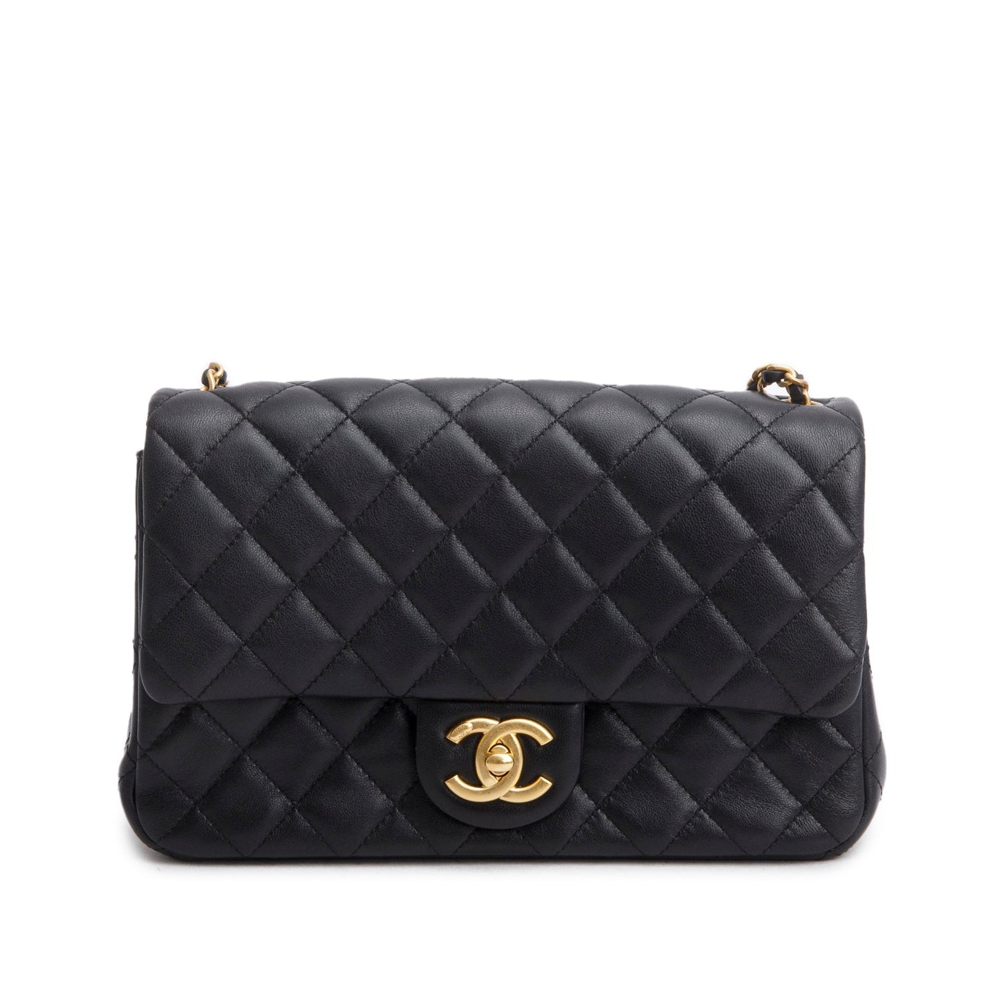 Chanel Classic Flap Lambskin Black Travel Bag
