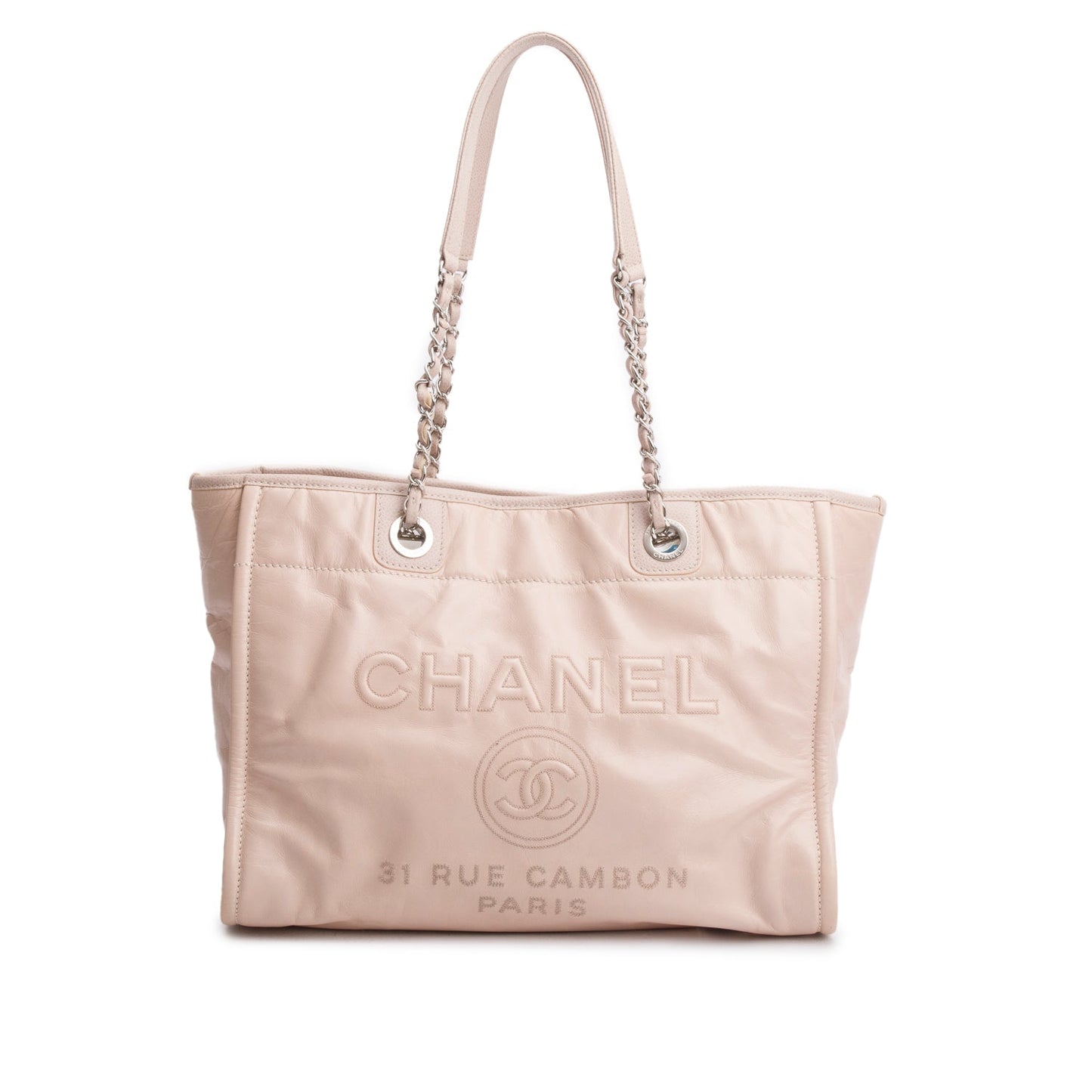 Chanel Glazed Deauville Calfskin Pink Travel Bag