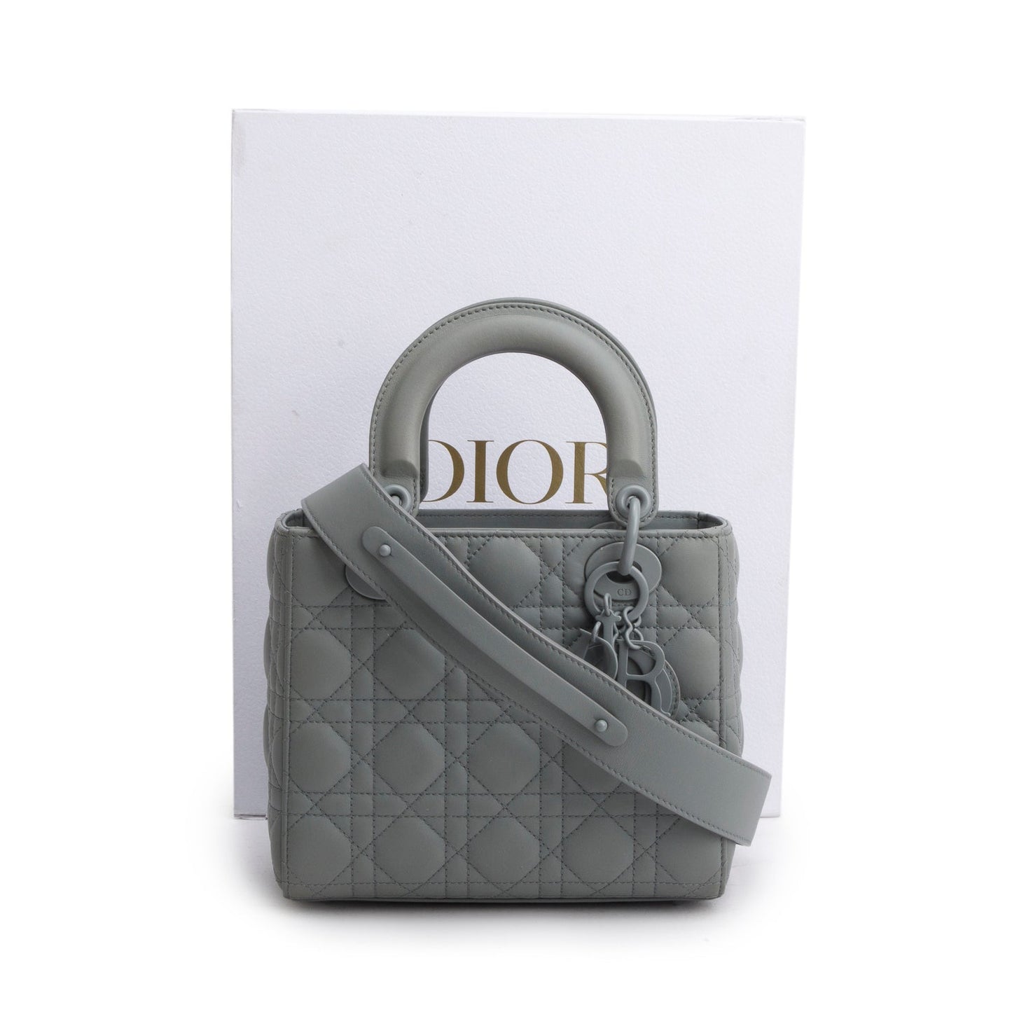 Dior Christian Gray Ultra Matte Calfskin Cannage My Small Travel Bag