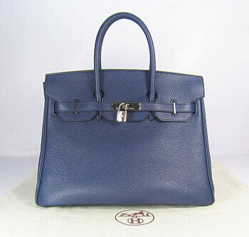 Hermes Luxury Birkin Cm Togo Handbags Dark Leather Blue Travel Bag
