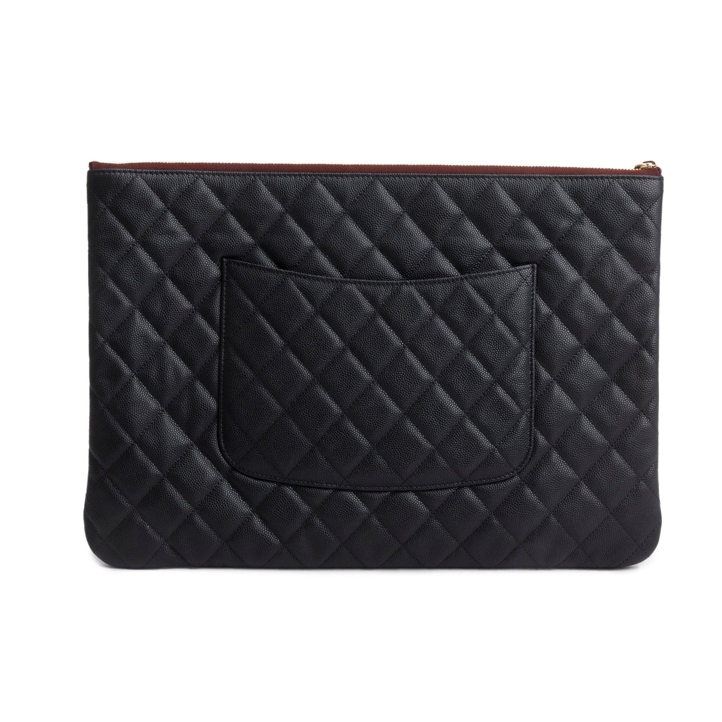 Chanel Quilted Caviar O Leather Black Travel Bag 6