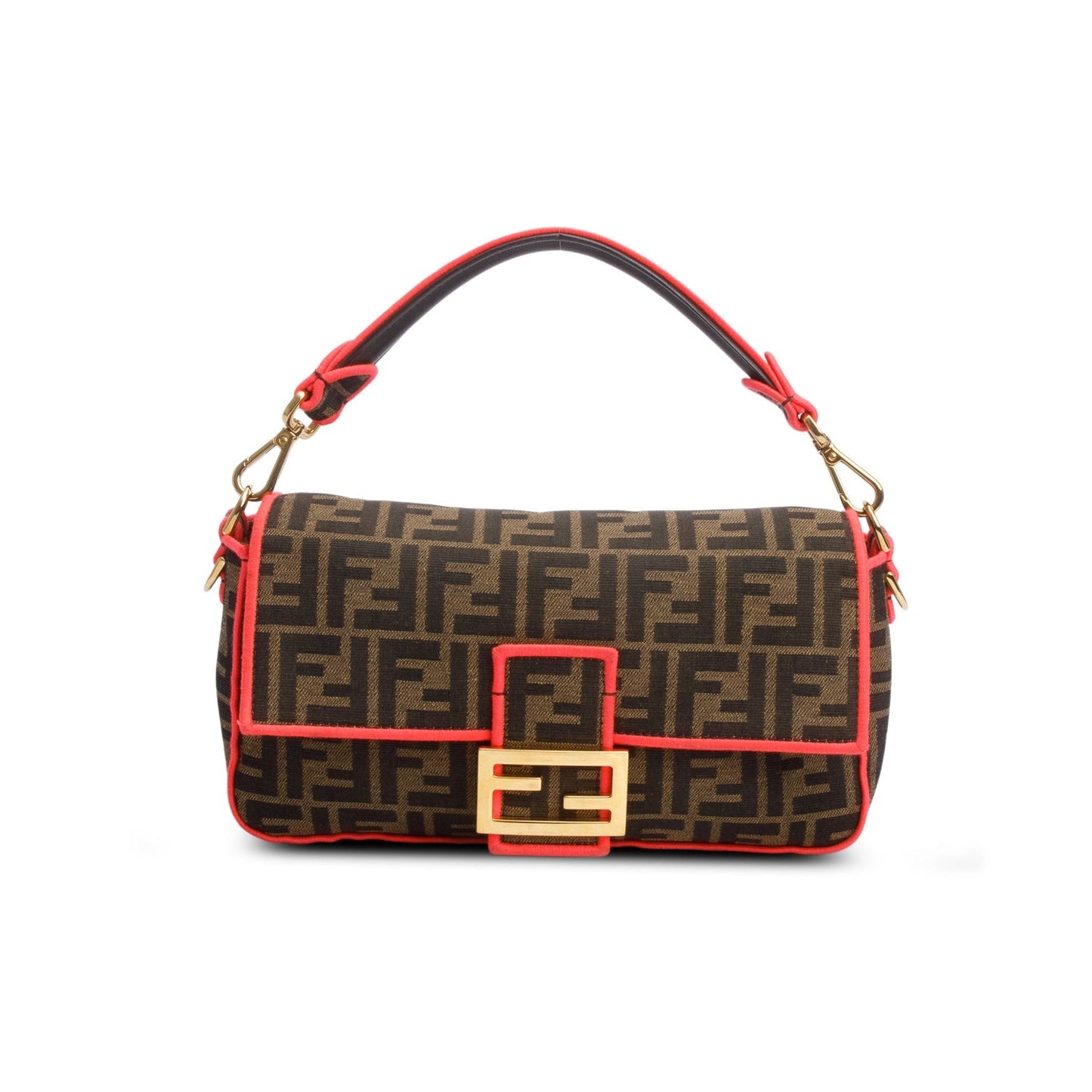Fendi Zucca Jacquard Ff Neon Baguette Travel Bag