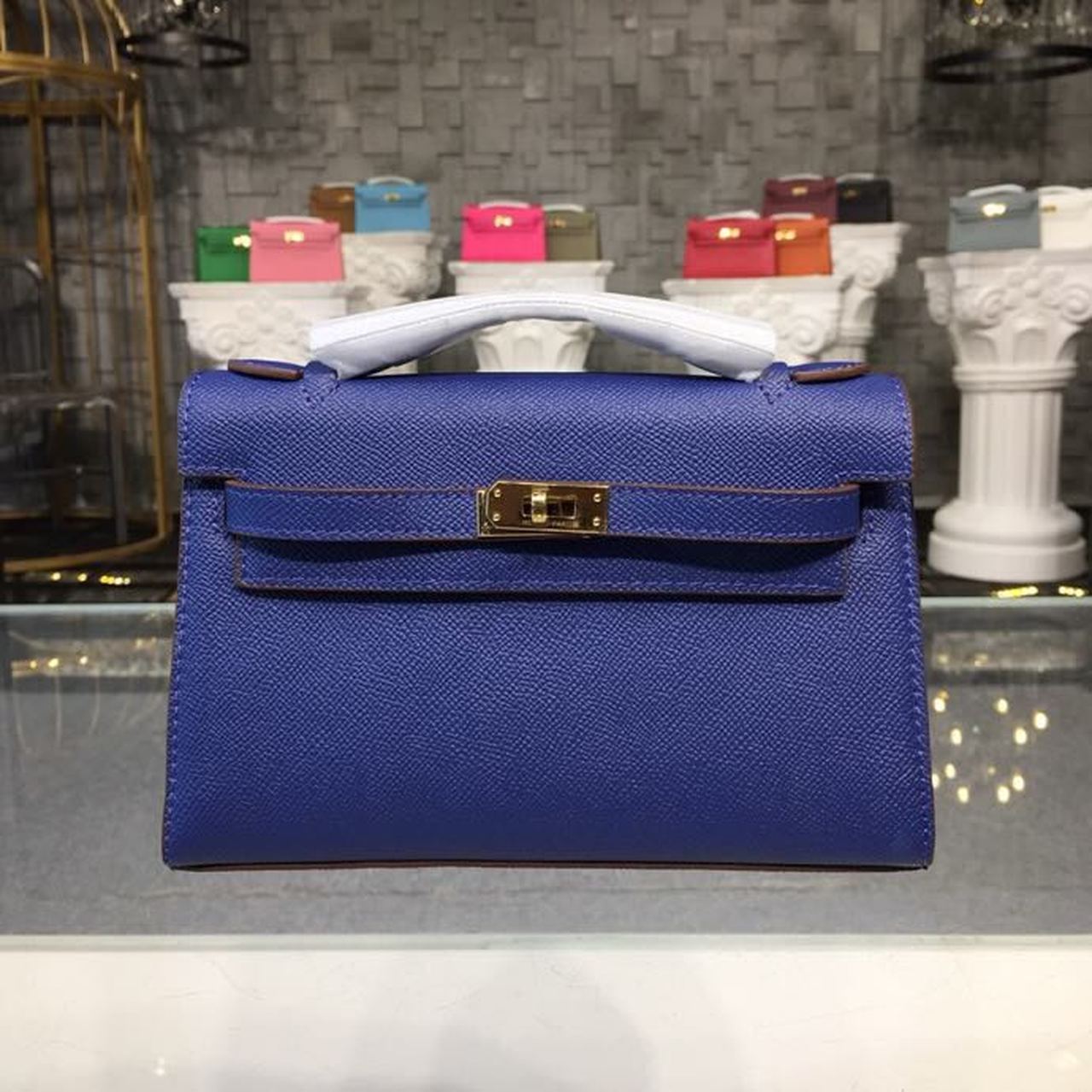 Top Quality Kelly Kp Pochette Top Qualityctric Blue Gold Travel Bag