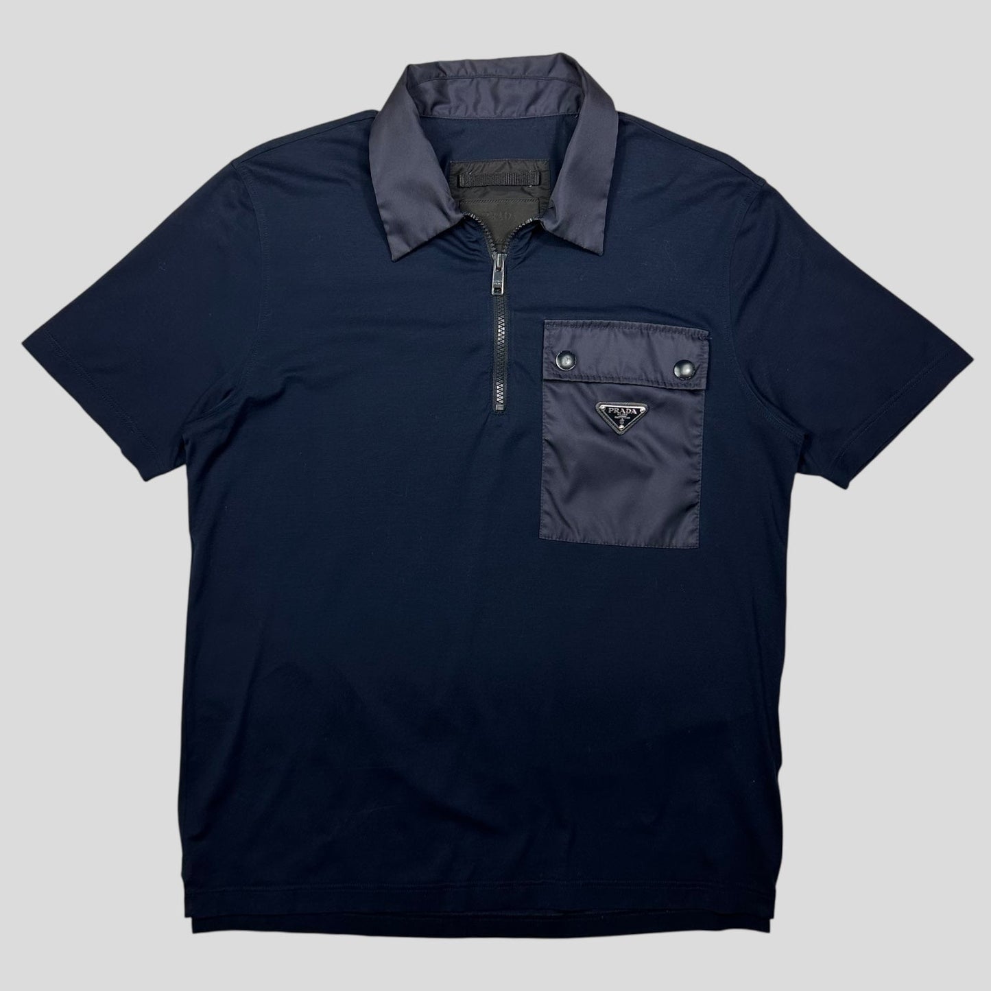 Prada Handbag Pocket Plue 1 4 Shirt - M Nylon Logo Zip