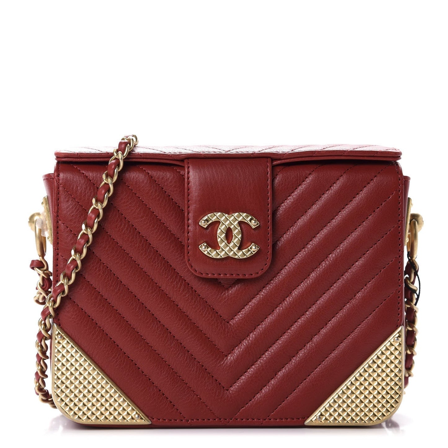 Chanel Calfskin Chevron Quilted Paris Hamburg Rock Handbag
