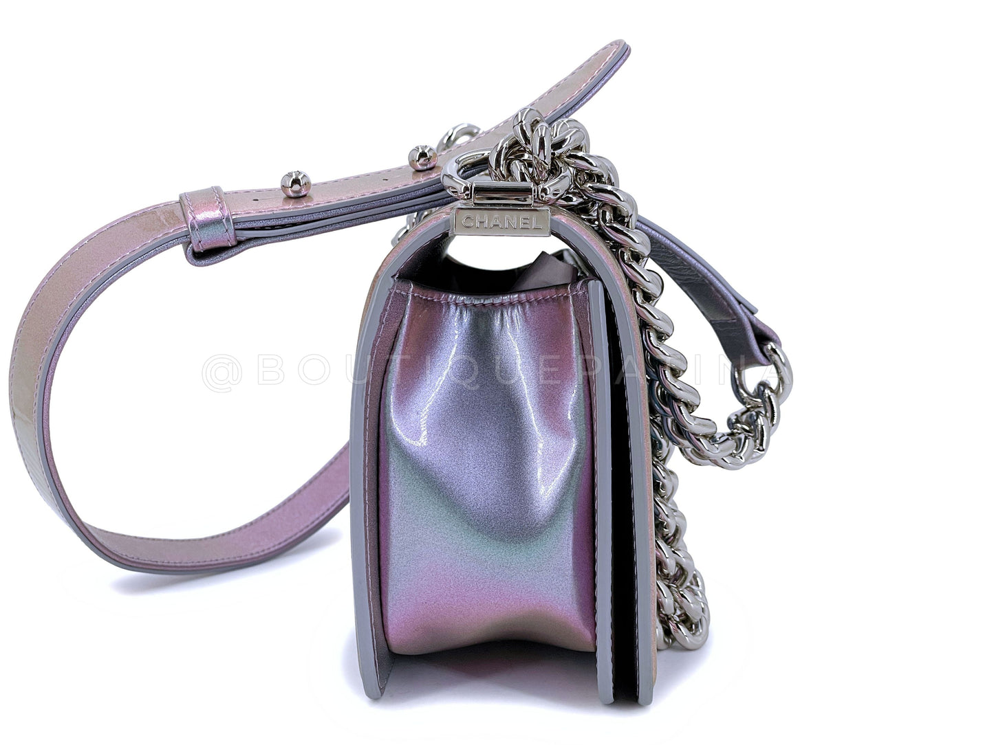 Chanel 18S Purple Mermaid Iridescent Water Boy Flap Small Jewelry