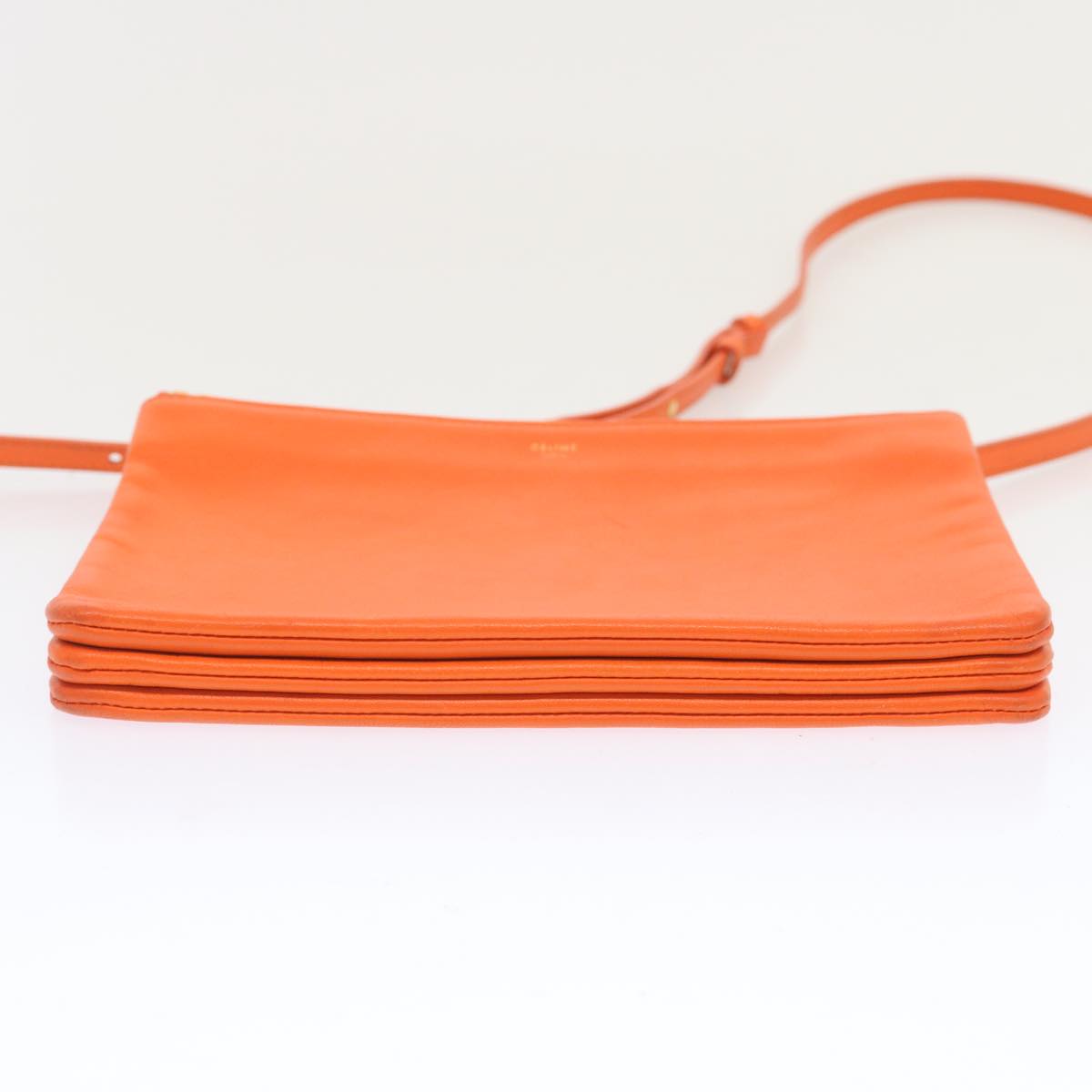 Luxury Trio Shoulder Bag Orange Leather Small