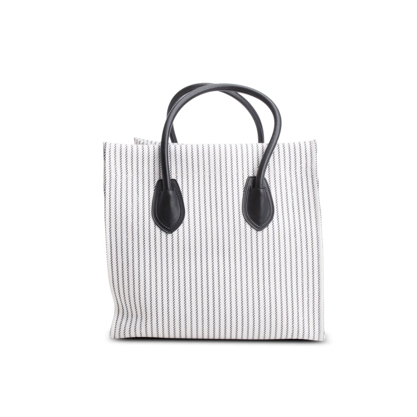 Celine Cotton Striped Phantom Luggage Tote Handbag Canvas White Tote Bag