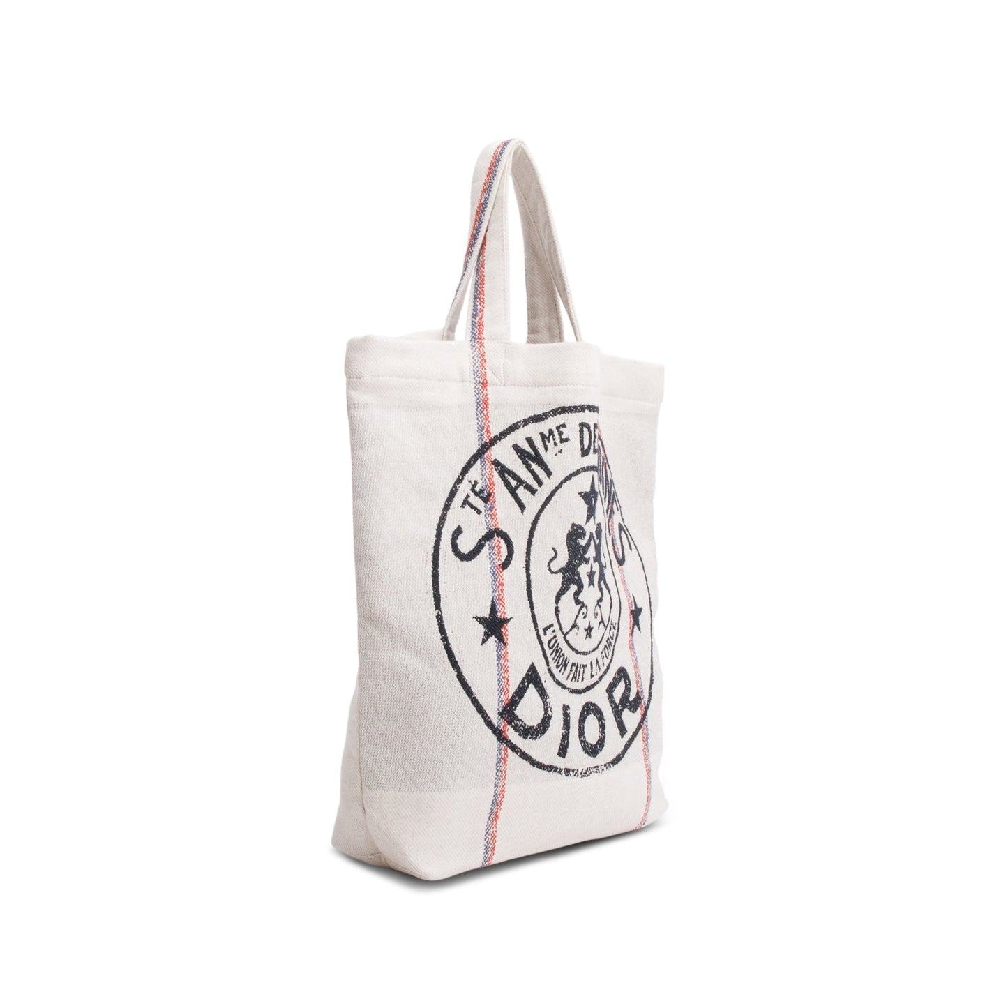 Dior Christian 'L'Union Fait La Force' Tote Bag Canvas Beige