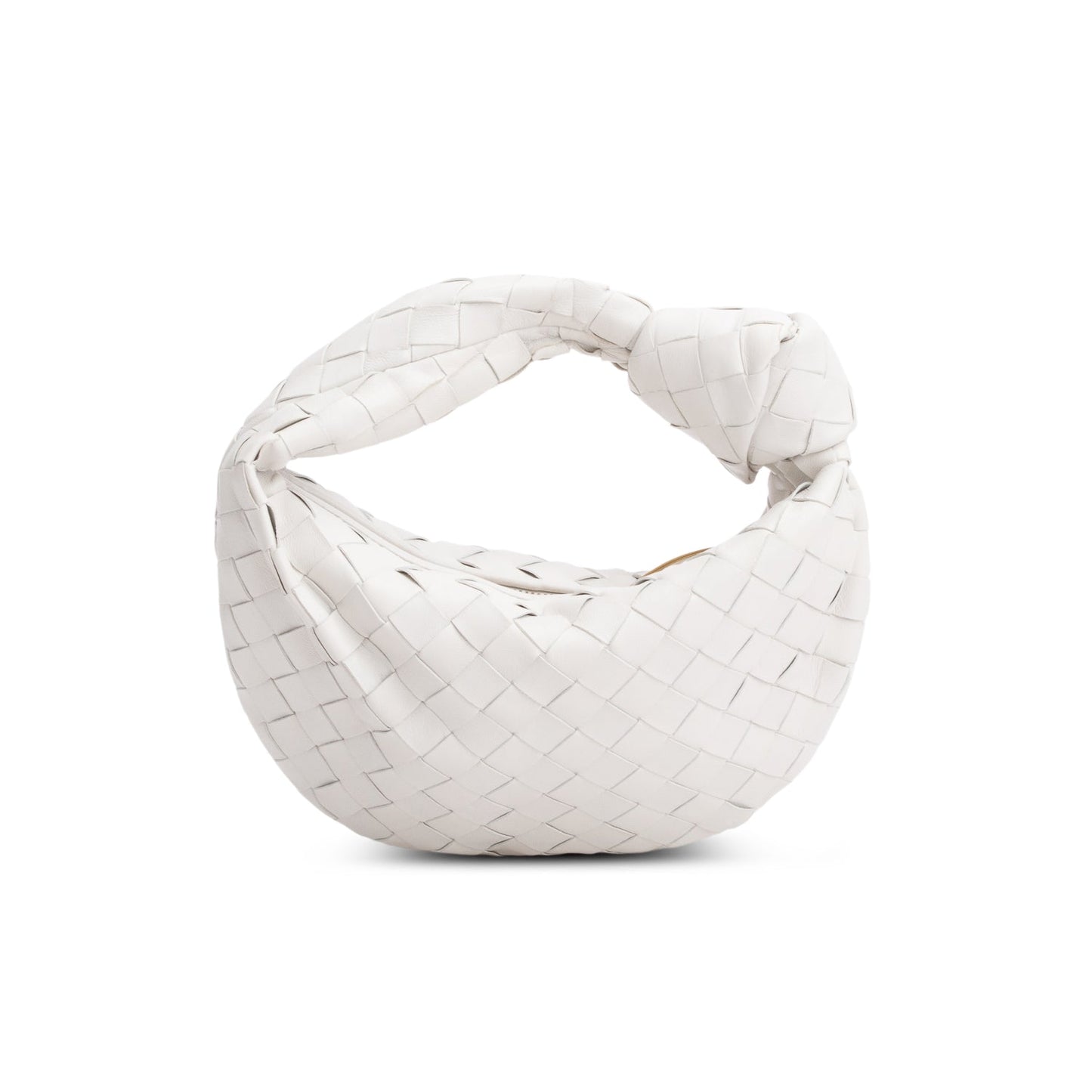 Bottega Veneta Lambskin Intrecciato Jodie Travel Bag White Mini