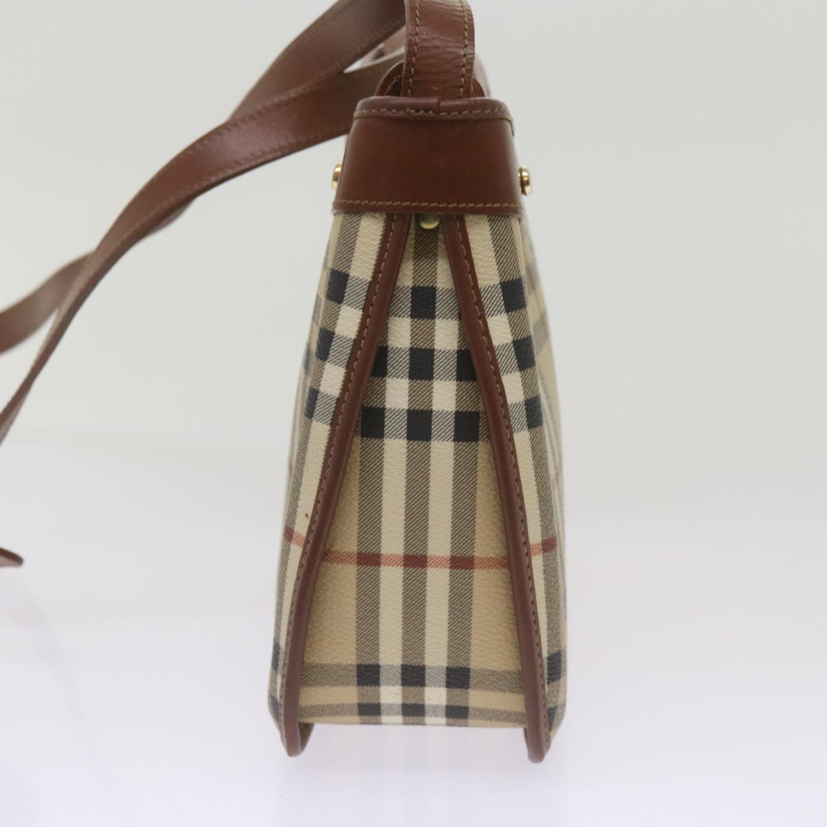 Burberry Luxury ss Nova Check Shoulder Bag Pvc Auth Brown Beige