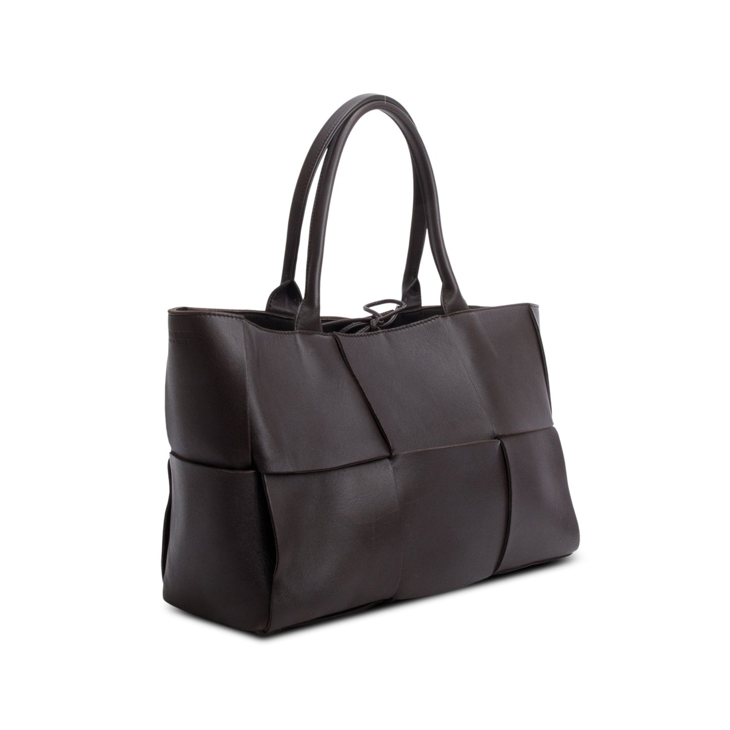 Bottega Veneta Maxi Intrecciato Arco Tote Bag Brown Small
