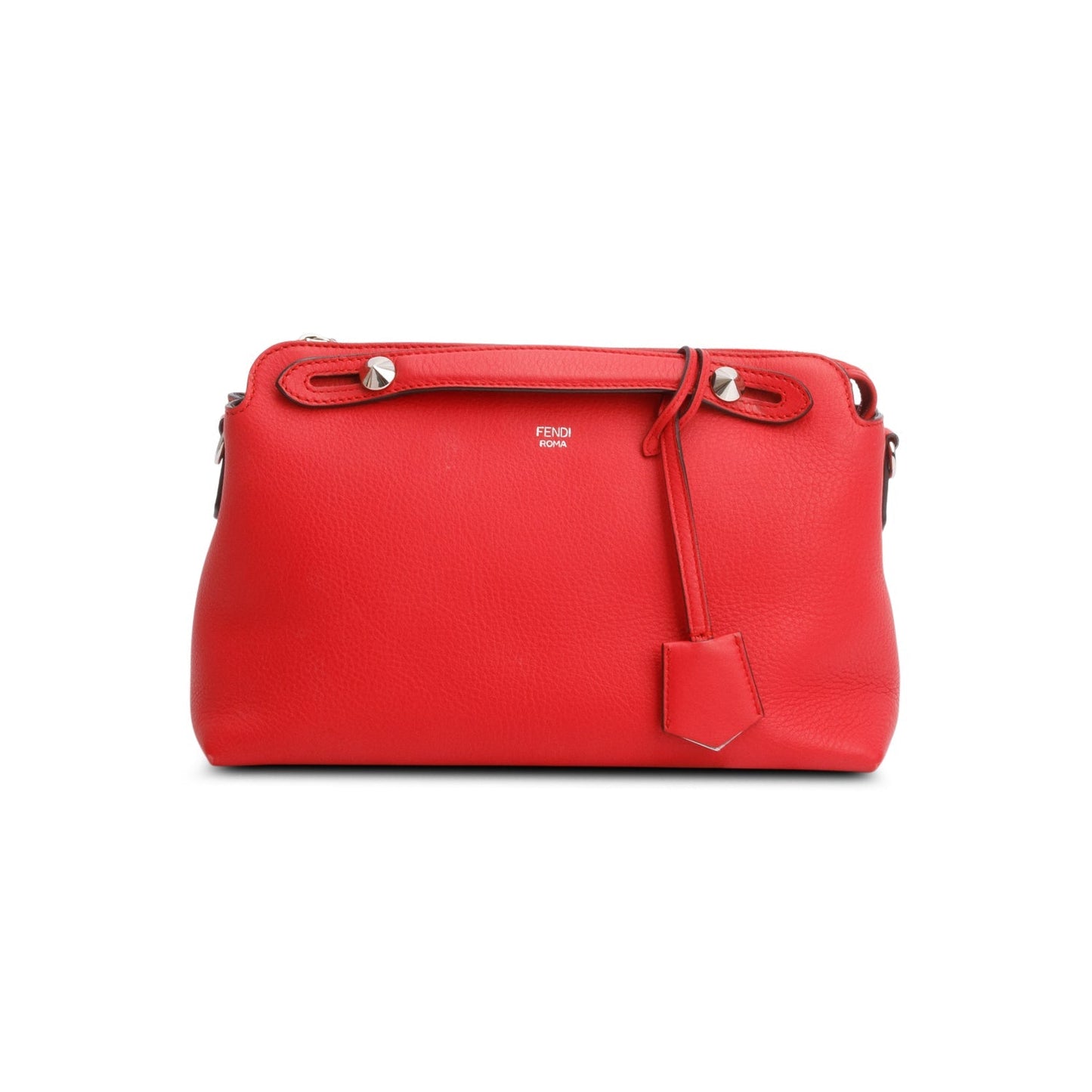 Fendi Vitello Dolce By The Way Flower Boston Red Medium Travel Bag